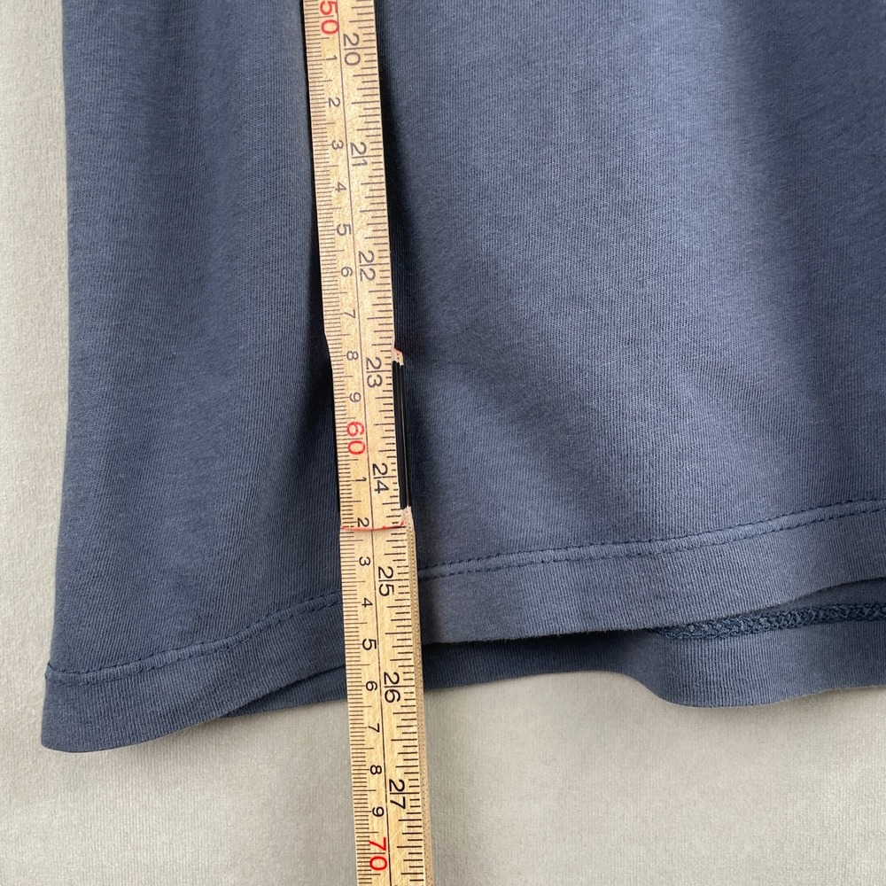 Zara Essentials Deluxe Cotton T-Shirt Wmn M Slate Blue Chic Raw Neck Portugal - Picture 8 of 8